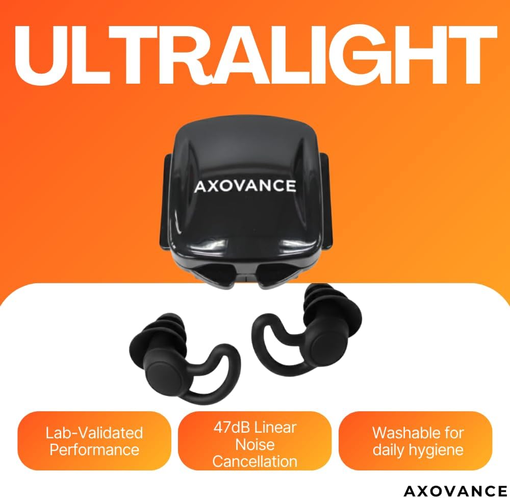 axovance 47db linear noise cancelling earplugs – 1g ultra light & washable silicone for sleeping, travel, and concerts axovance 47db linear noise cancelling earplugs – 1g ultra light & washable silicone for sleeping, travel, and concerts