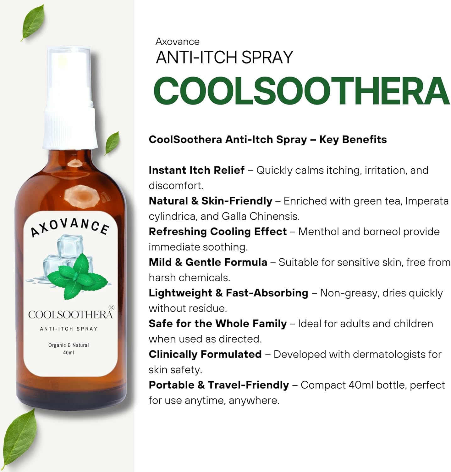 axovance coolsoothera™ anti itch spray – organic & natural relief (40ml) axovance coolsoothera™ anti itch spray – organic & natural relief (40ml)