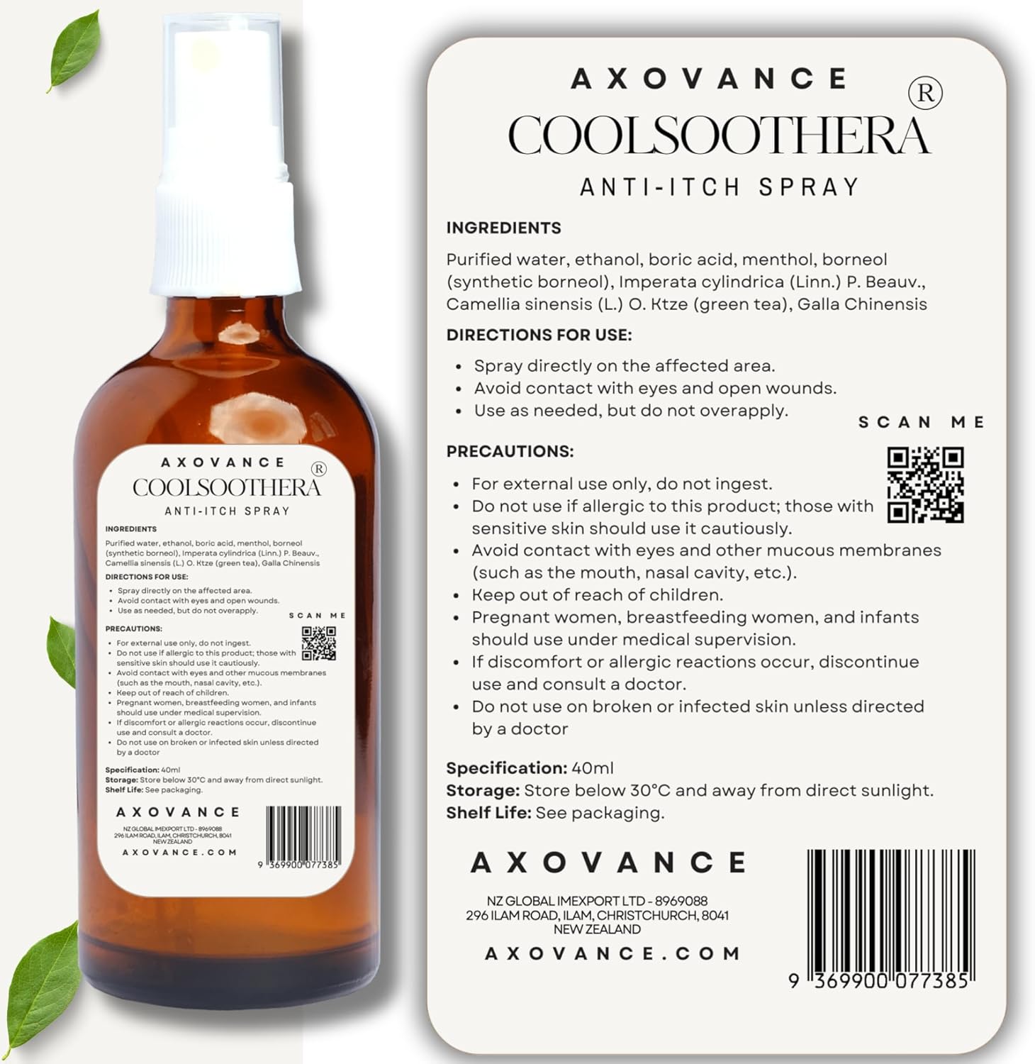 axovance coolsoothera™ anti itch spray – organic & natural relief (40ml) axovance coolsoothera™ anti itch spray – organic & natural relief (40ml)